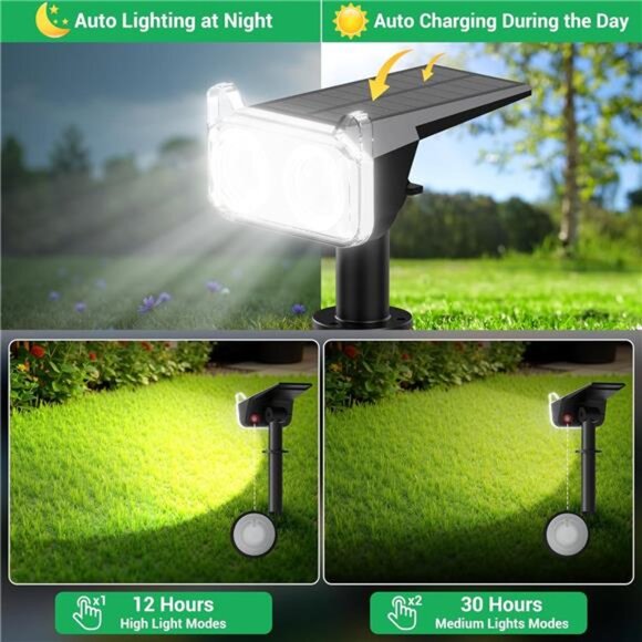 Solar Spot Lights Outdoor Waterproof Landscape Yard Garden Patio Pathway Lightin - Picture 4 of 7